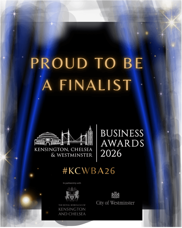 Proud to be a finalist — Kensington, Chelsea & Westminster Business Awards 2026